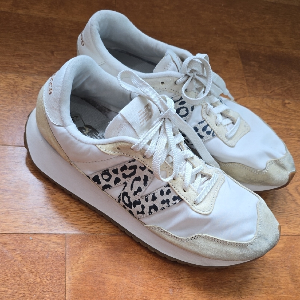 New Balance 237 Sea Salt Leopard Print Sneakers size 10